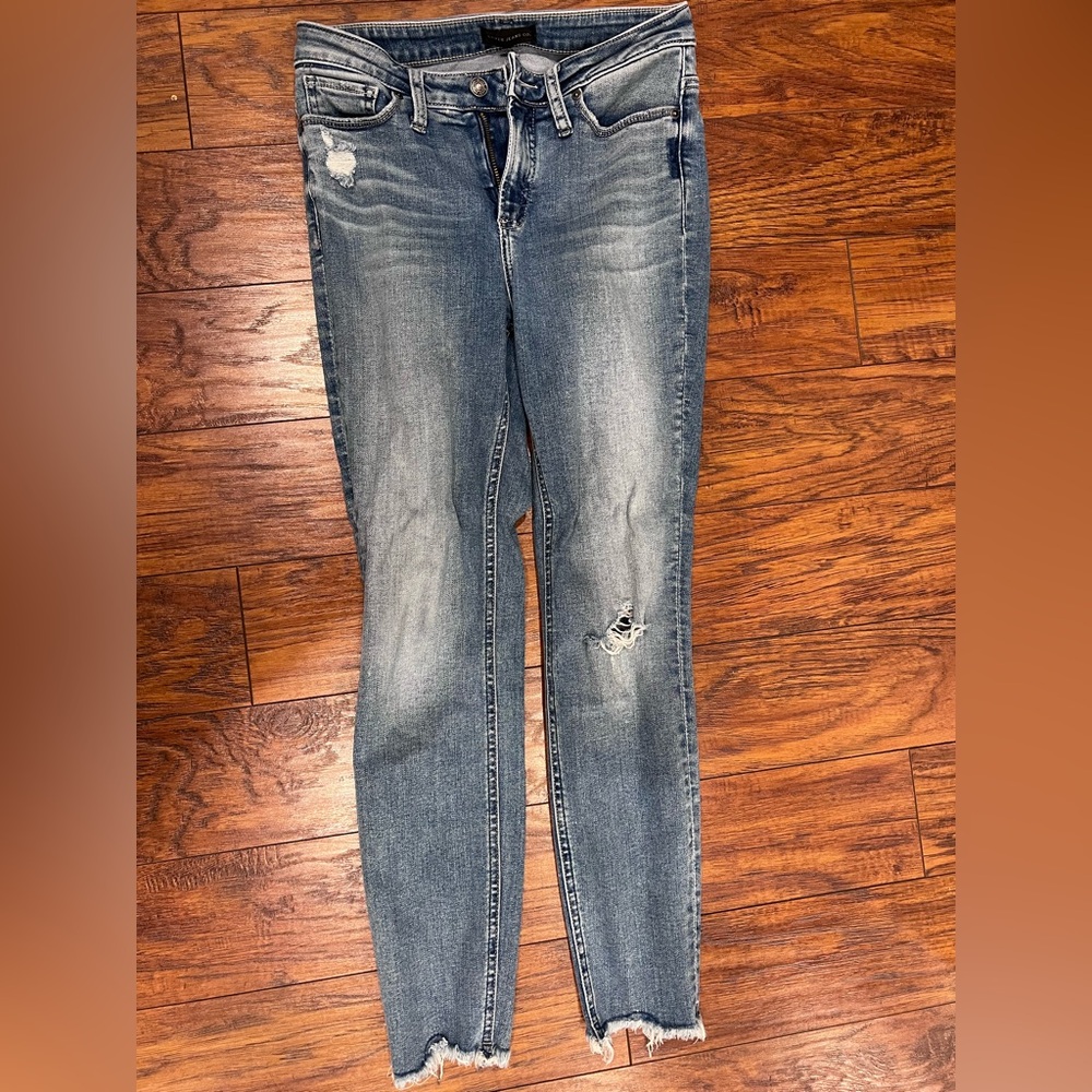 Silver Jeans Blue Skinny Distressed Denim